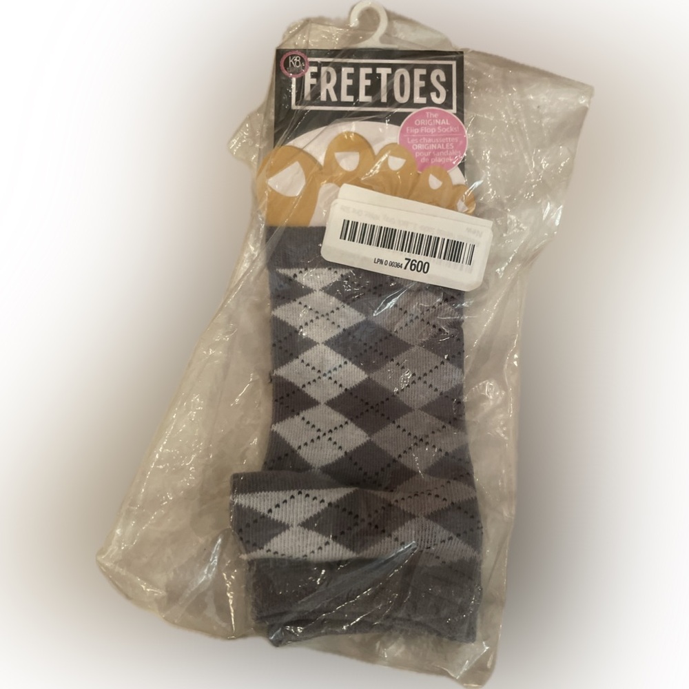 Women's Argyle Patterned Toeless Socks - Gray